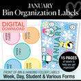 Load image into Gallery viewer, Printable January Bin Organization Labels
