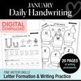 Load image into Gallery viewer, Printable January Daily Handwriting Worksheets
