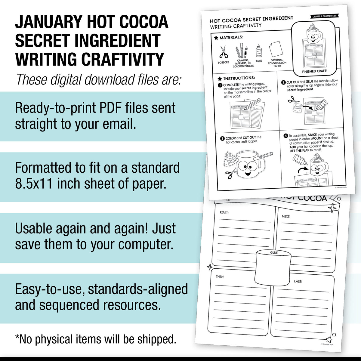 Printable January Hot Cocoa Secret Ingredient Writing Craftivity