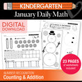 Load image into Gallery viewer, Printable Kindergarten January Daily Math
