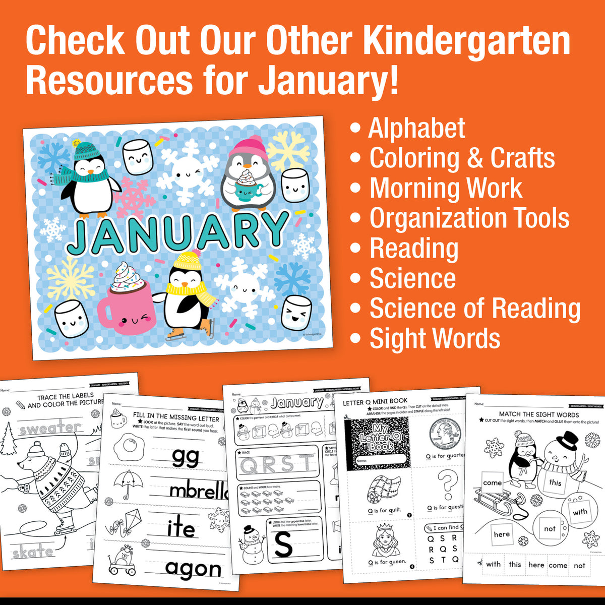 Printable Kindergarten January Daily Math
