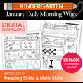 Load image into Gallery viewer, Printable Kindergarten January Daily Morning Work
