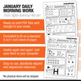 Load image into Gallery viewer, Printable Kindergarten January Daily Morning Work

