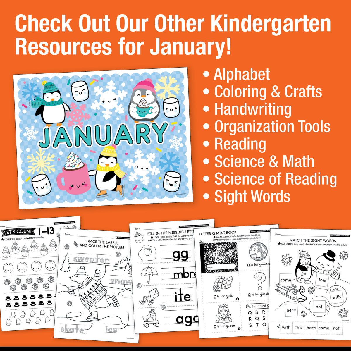 Printable Kindergarten January Daily Morning Work