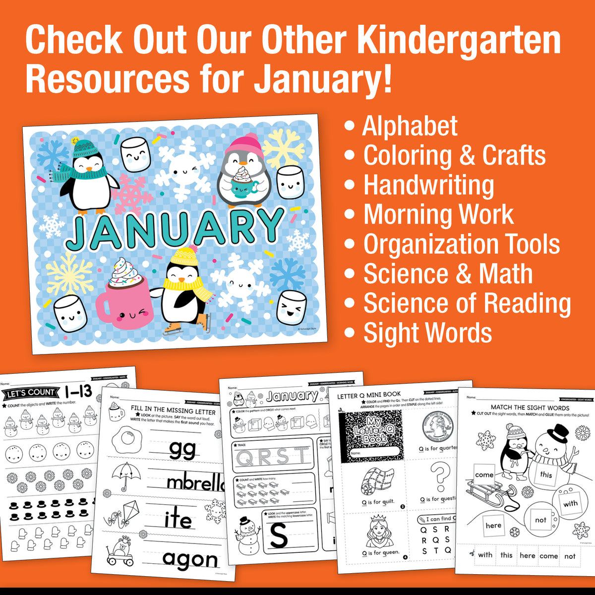 Printable Kindergarten January Daily Reading