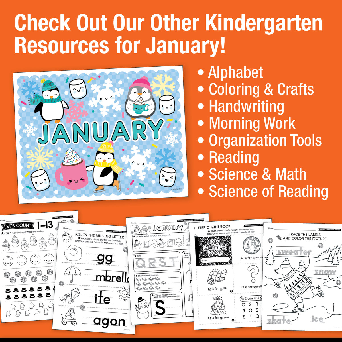 Printable Kindergarten January Daily Sight Words