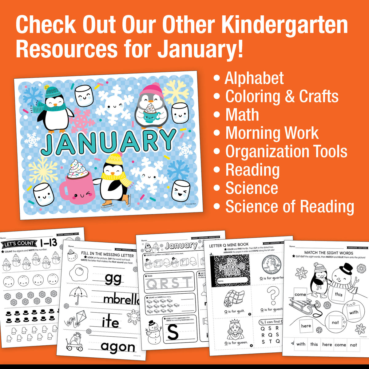 Printable Kindergarten January Daily Writing