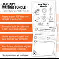 Load image into Gallery viewer, Printable Kindergarten January Writing Bundle
