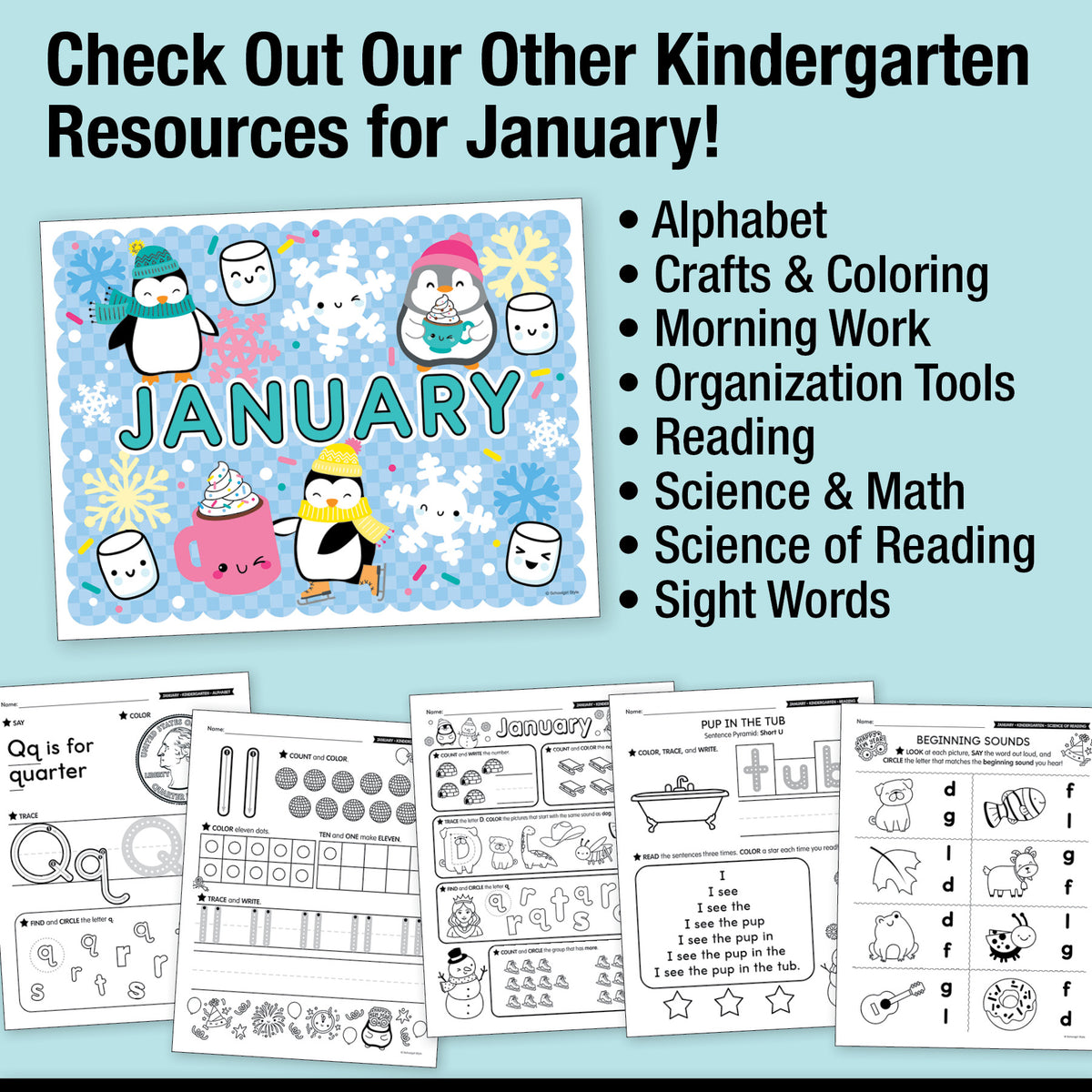 Printable January Pot Belly Penguin Craftivity