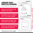 Load image into Gallery viewer, Printable Preschool January Directed Drawing Worksheets

