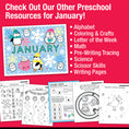 Load image into Gallery viewer, Printable Preschool January Directed Drawing Worksheets
