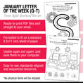 Load image into Gallery viewer, Printable Preschool January Letter of the Week (Q-T)
