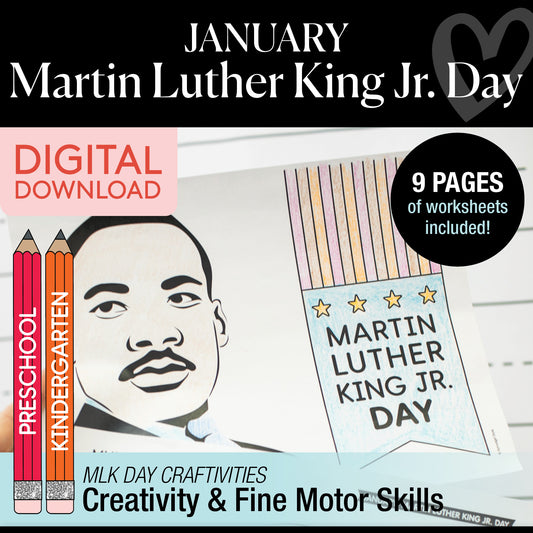 Printable January Preschool and Kindergarten Martin Luther King Day Activities