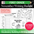 Load image into Gallery viewer, Printable First Grade November Writing Bundle
