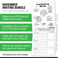 Load image into Gallery viewer, Printable First Grade November Writing Bundle
