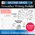 Load image into Gallery viewer, Printable Second Grade November Writing Bundle
