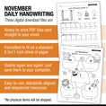 Load image into Gallery viewer, Printable November Daily Handwriting
