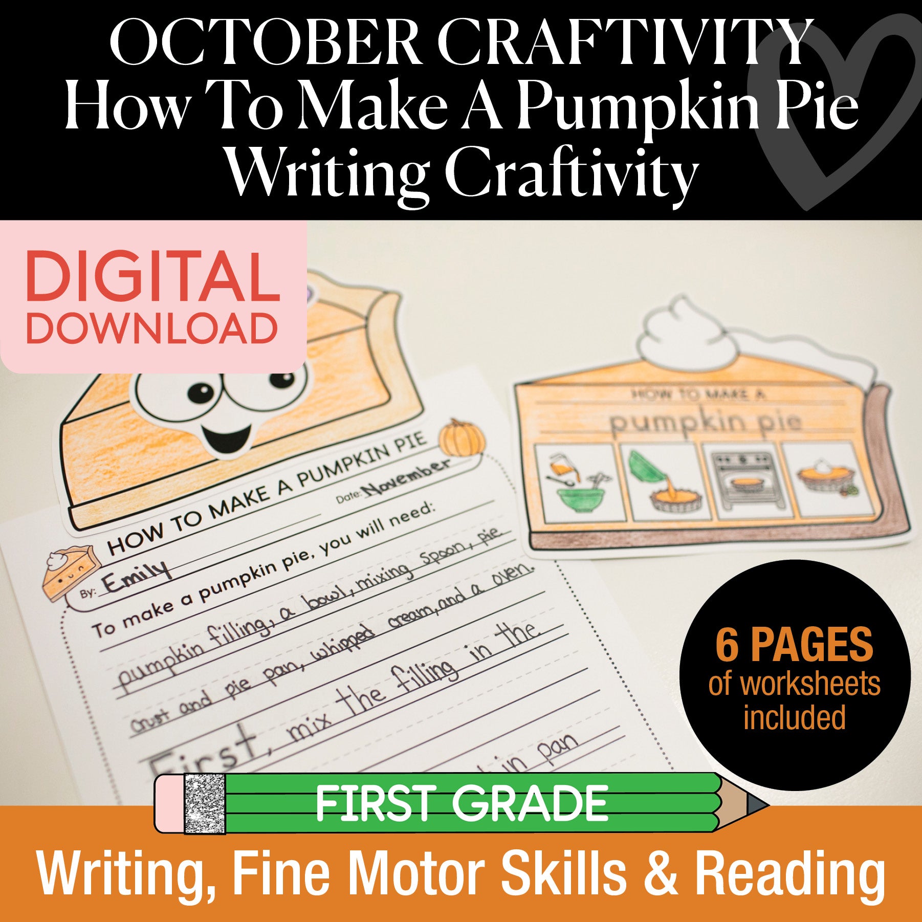 Printable How To Make A Pumpkin Pie Craftivity
