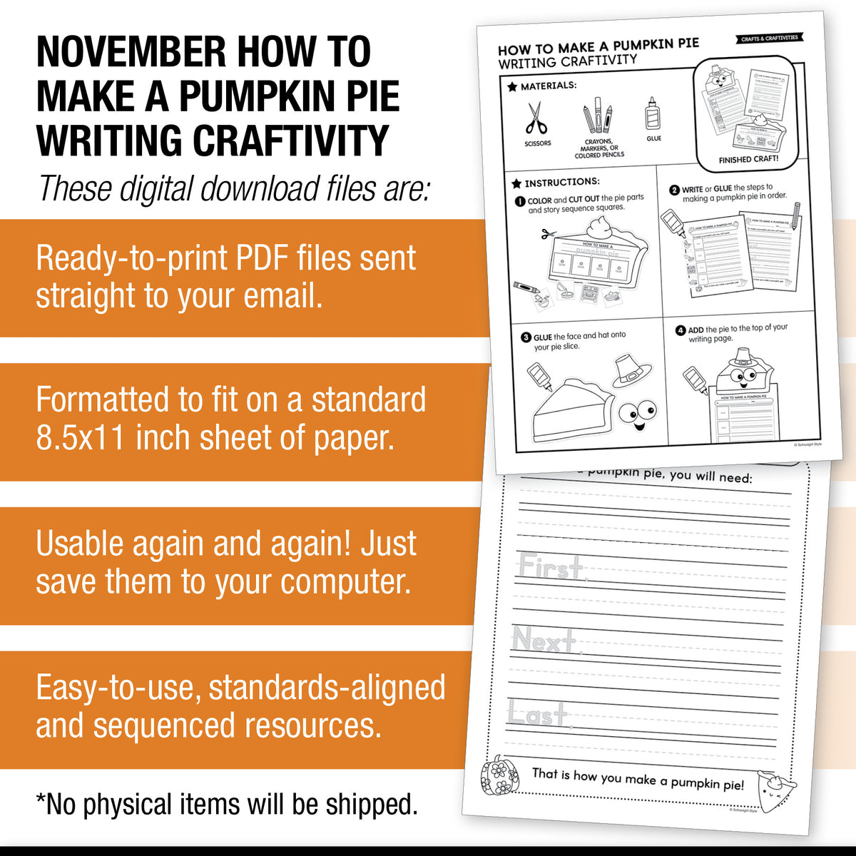 Printable How To Make A Pumpkin Pie Craftivity