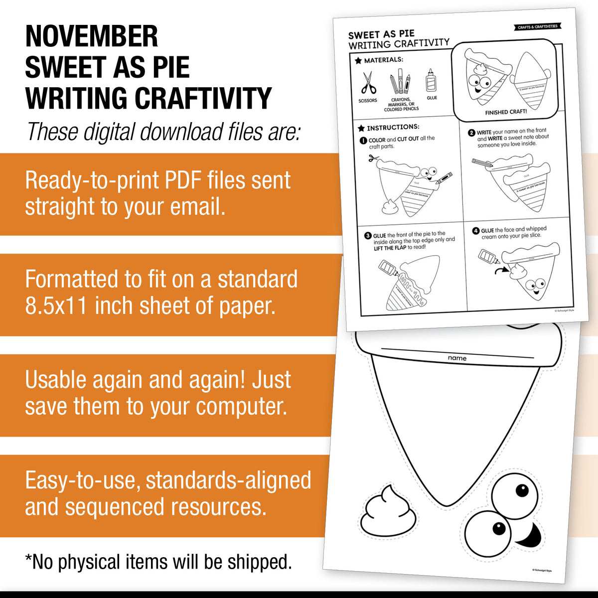 Printable Sweet As Pie Writing Craftivity