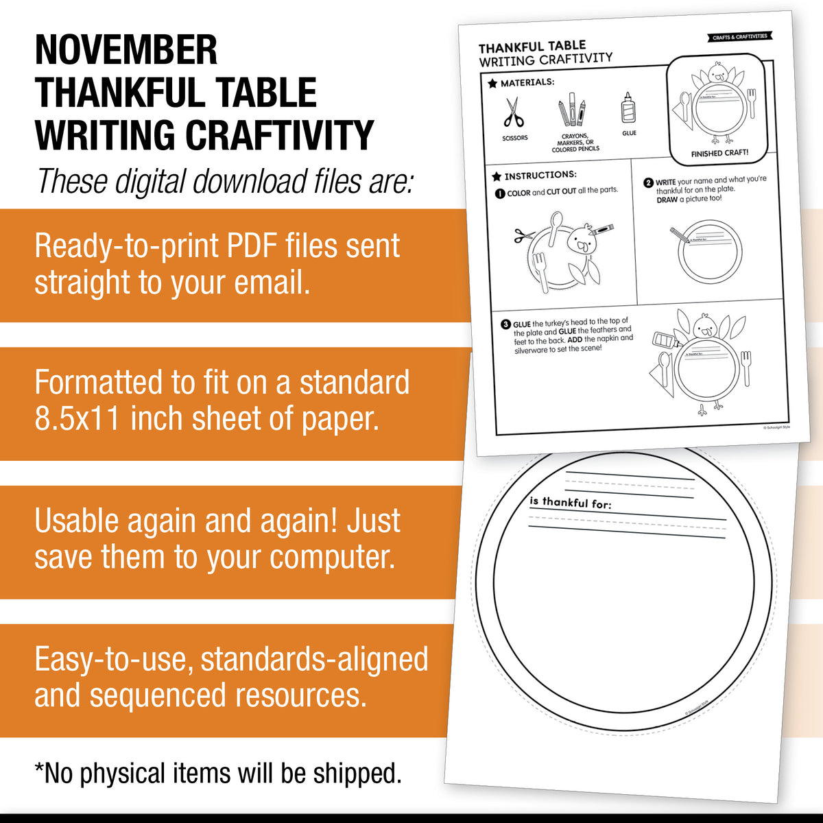 Printable Thankful Table Craftivity