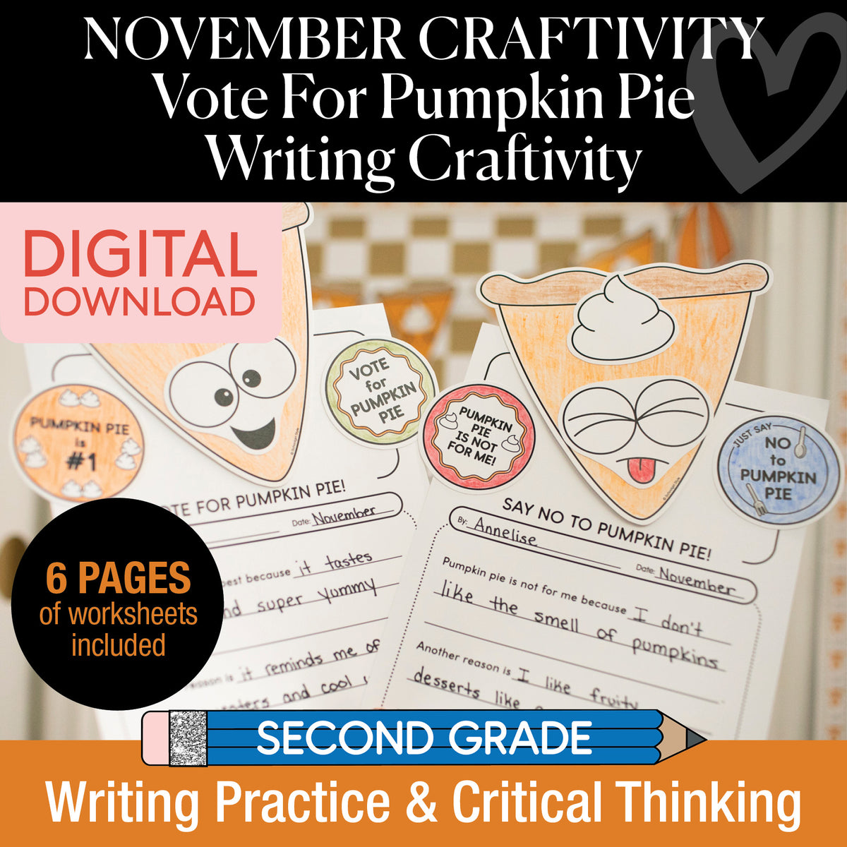 Printable Vote For Pumpkin Pie Craftivity