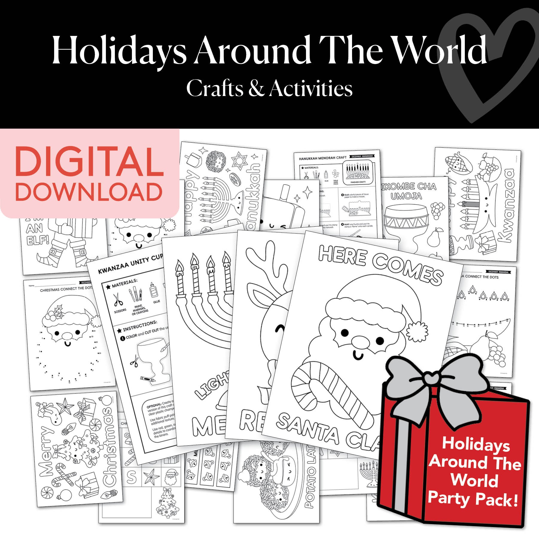 Printable December Holidays Around the World Party Pack