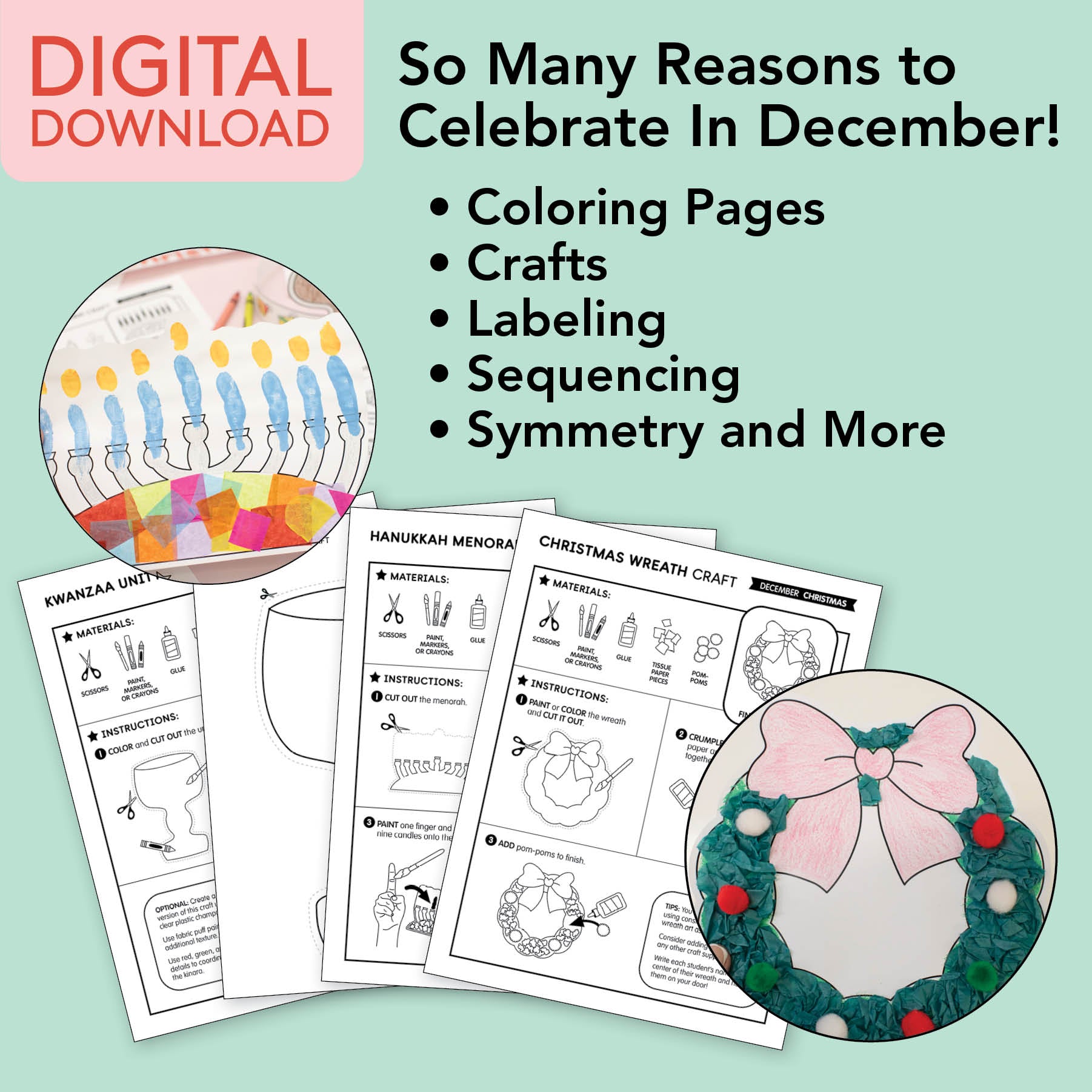 Printable December Holidays Around the World Party Pack