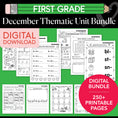 Load image into Gallery viewer, Printable First Grade December Thematic Unit Bundle
