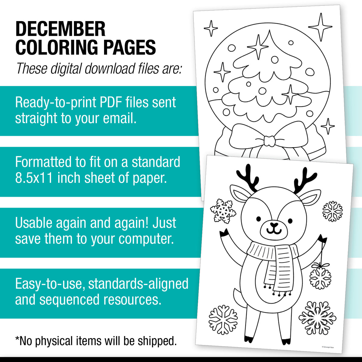 Free Printable December Coloring Pages Pack 2