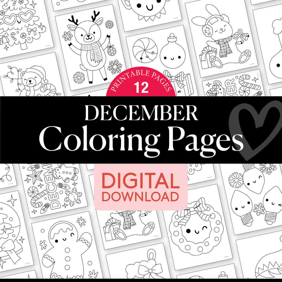 Free Printable December Coloring Pages Pack 2