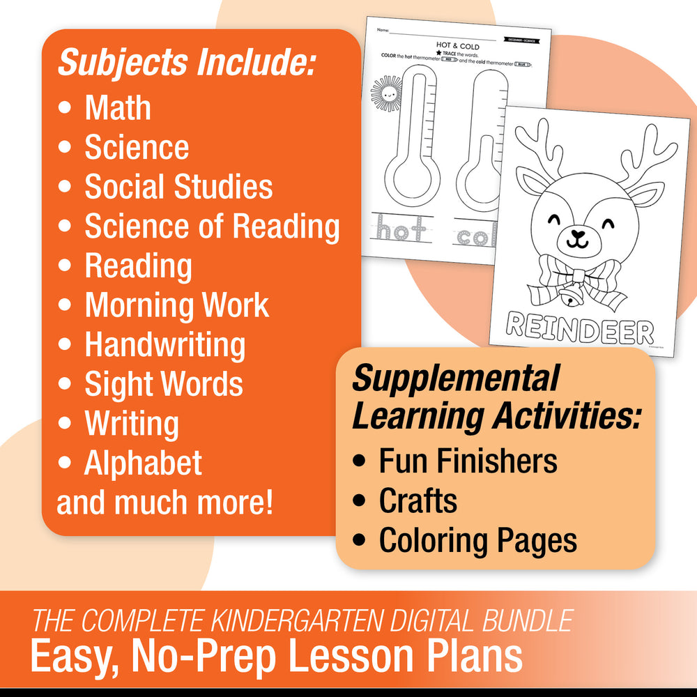 Printable Kindergarten December Thematic Unit Bundle