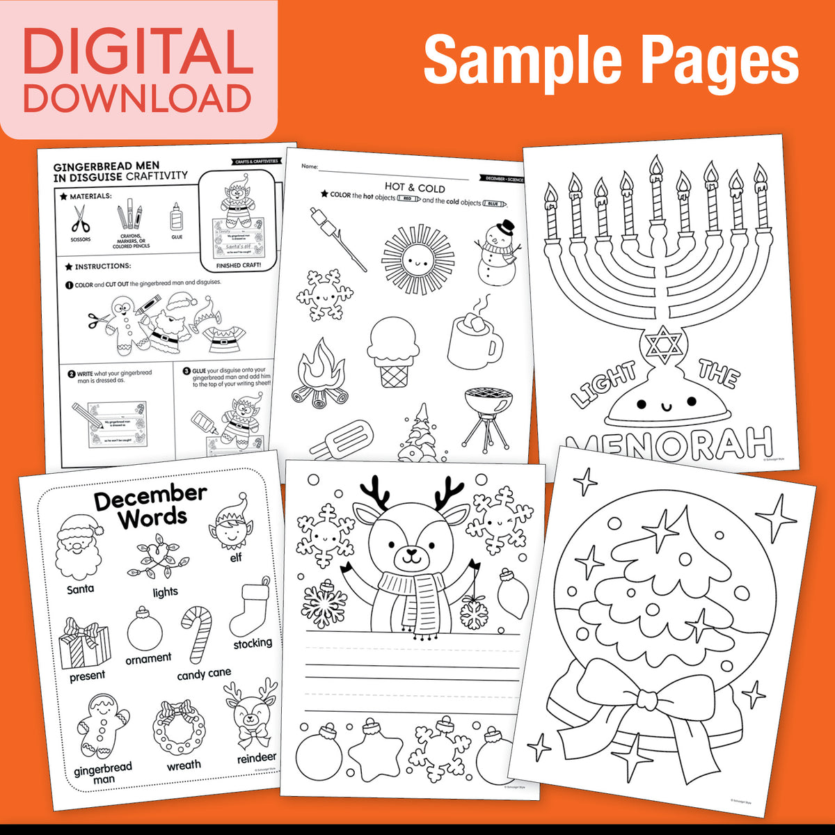 Printable Kindergarten December Thematic Unit Bundle
