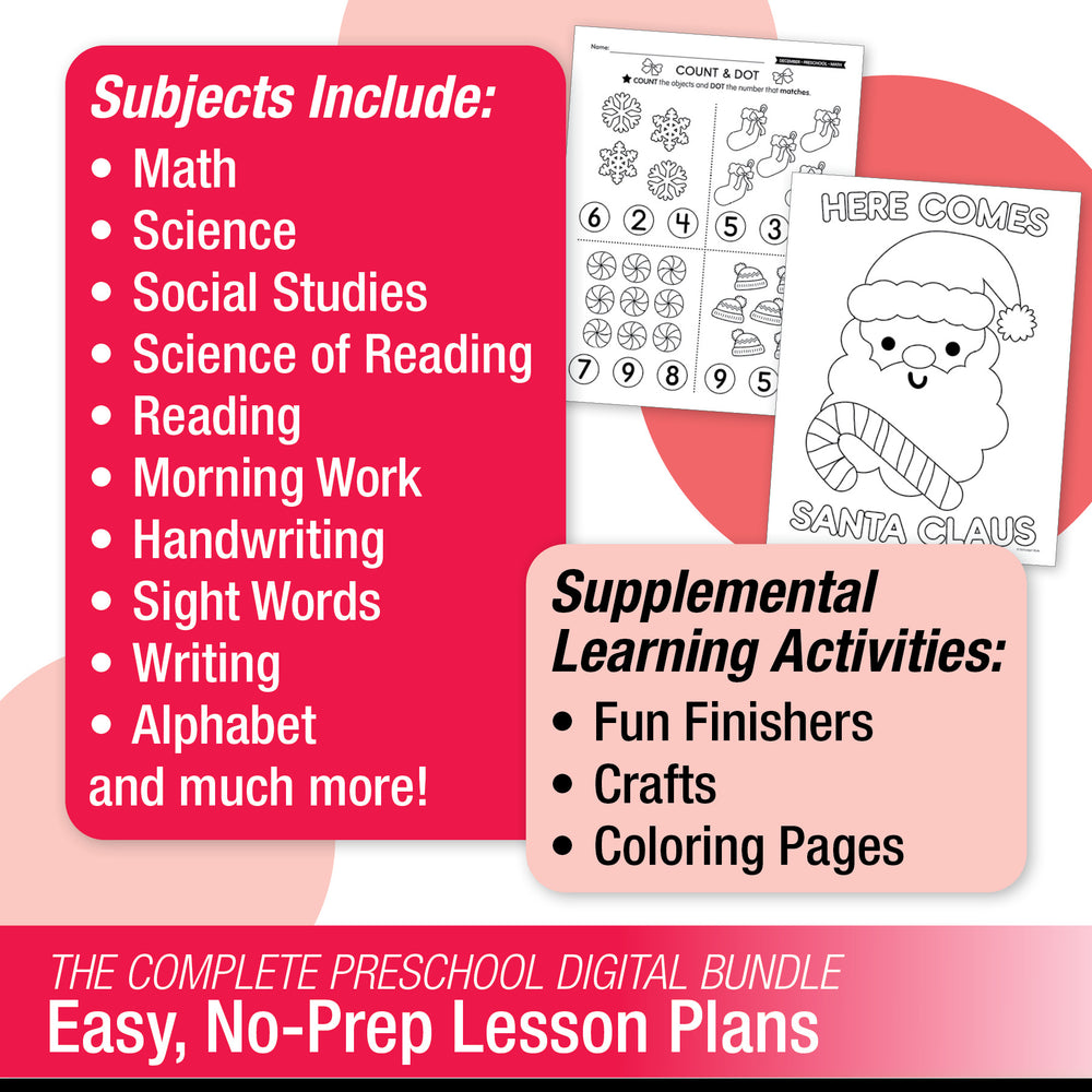 Printable Preschool December Thematic Unit Bundle