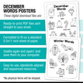 Load image into Gallery viewer, Printable December Words Posters
