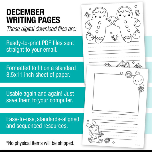 Printable December Writing Pages