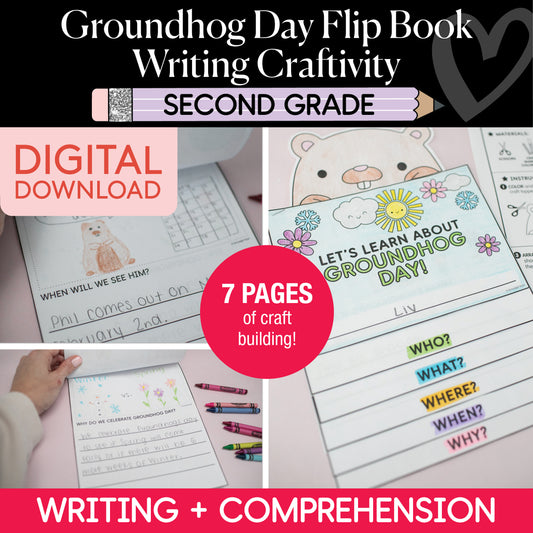 Printable February Groundhog Day Flip Book Craftivity