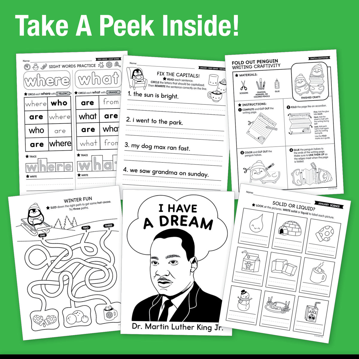 Big Book of January First Grade Thematic Unit Bundle