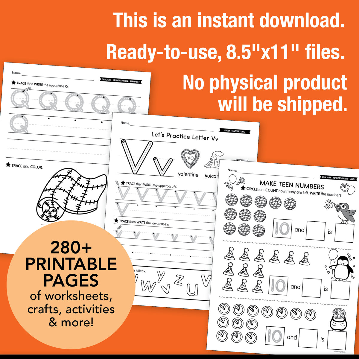 Printable Kindergarten January Thematic Unit Bundle