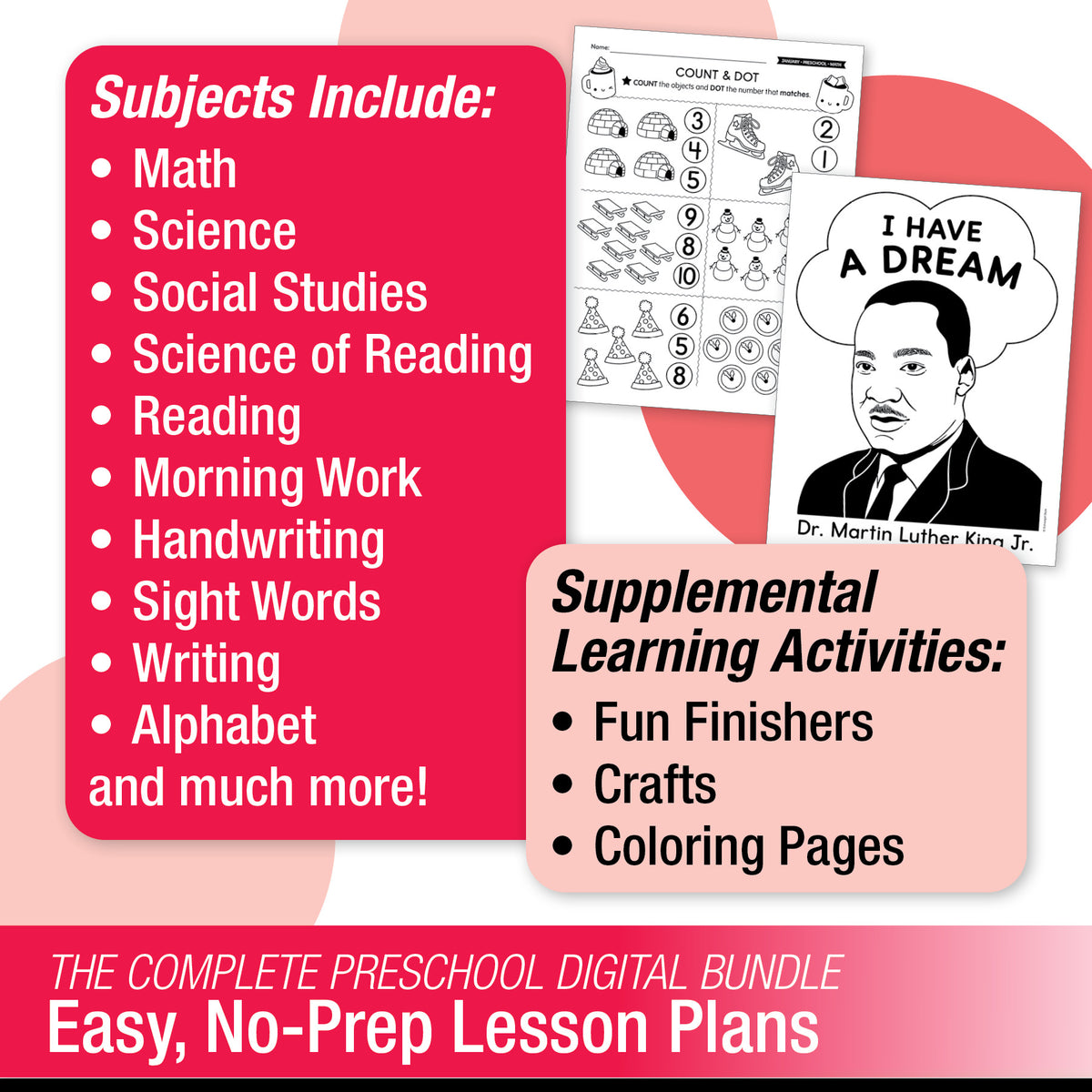 Printable Preschool January Thematic Unit Bundle