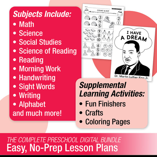 Printable Preschool January Thematic Unit Bundle