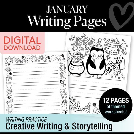 Printable January Writing Pages