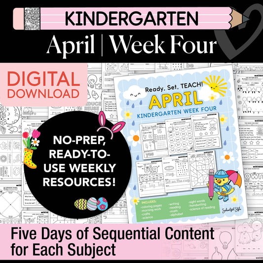 Printable Kindergarten April Week 4 Resources