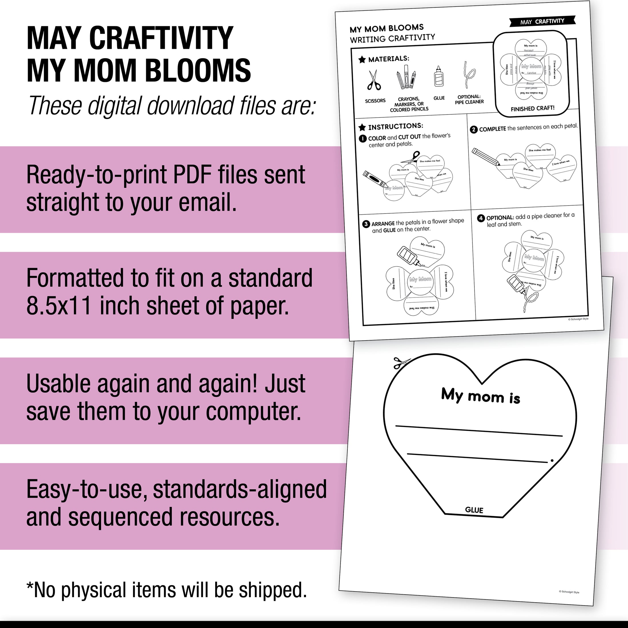 Printable May My Mom Blooms Writing Craftivity