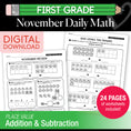 Load image into Gallery viewer, Printable First Grade November Daily Math

