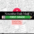 Load image into Gallery viewer, Printable First Grade November Daily Math
