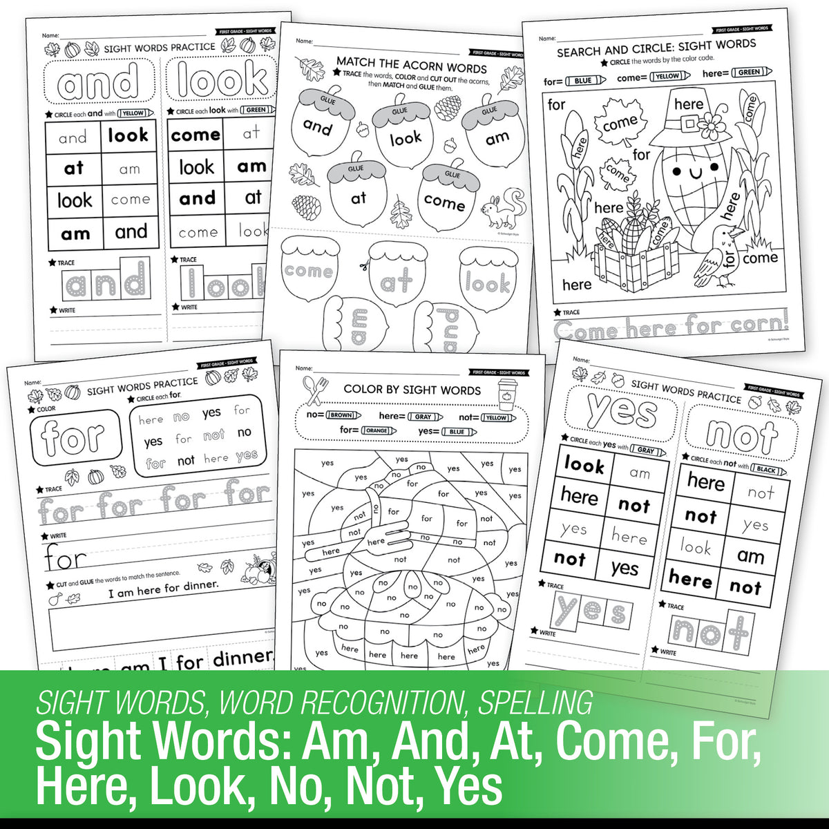 Printable First Grade November Daily Sight Words
