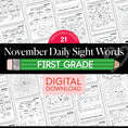 Load image into Gallery viewer, Printable First Grade November Daily Sight Words

