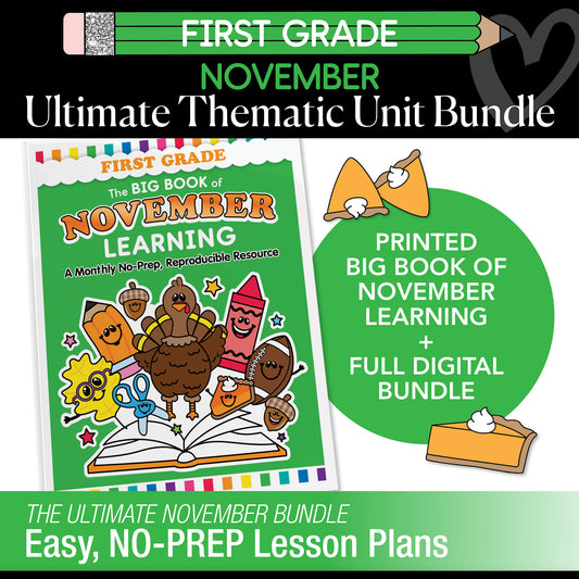 Ultimate First Grade November Thematic Unit Bundle
