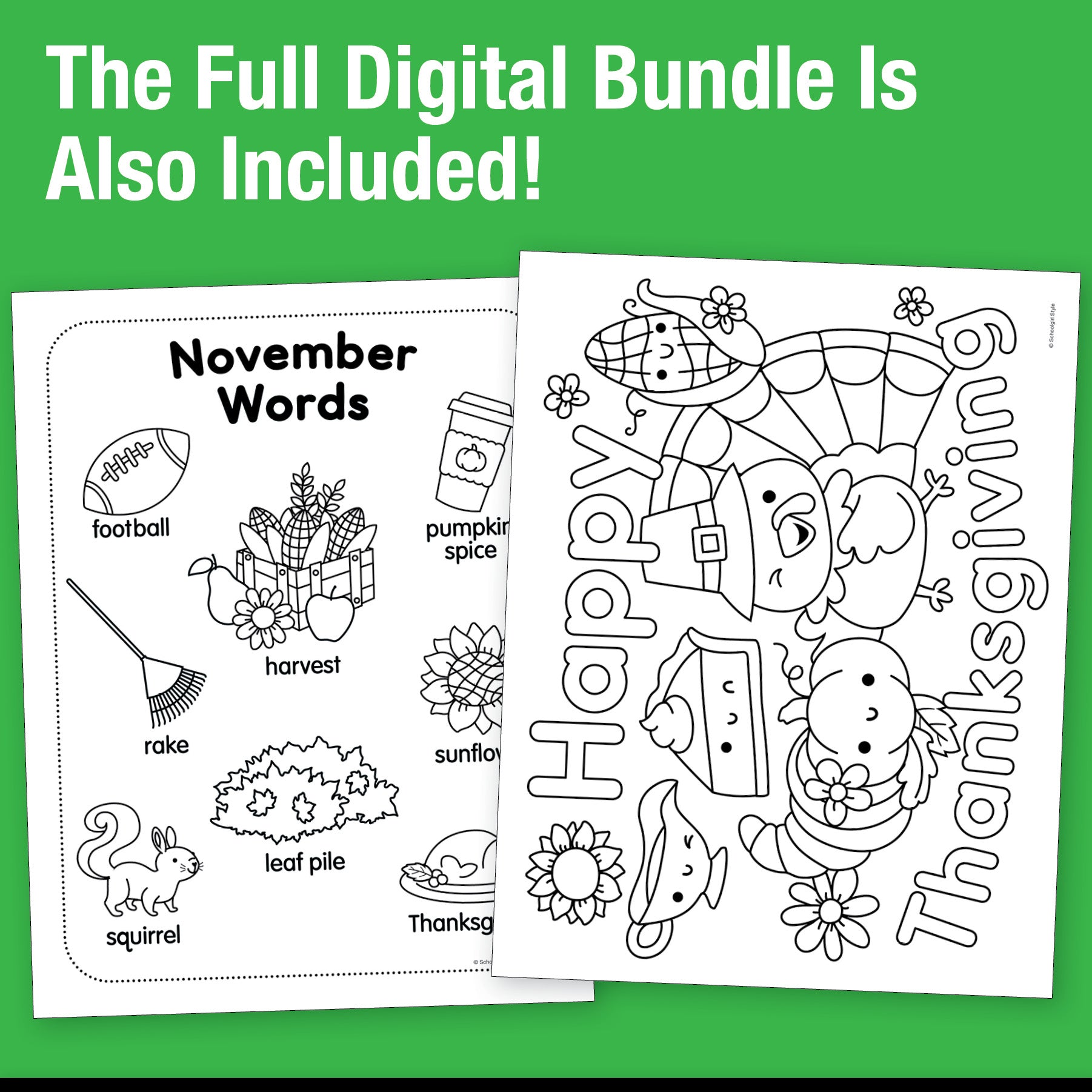 Ultimate First Grade November Thematic Unit Bundle
